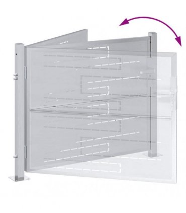 vidaXL Garden Gate with Lock Silver 85 x 70 cm Stainless Steel