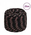 vidaXL Boat Rope Black 16 mm 25 m Polypropylene