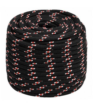 vidaXL Boat Rope Black 16 mm 25 m Polypropylene