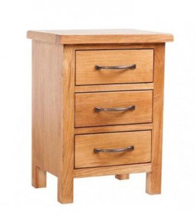 vidaXL Nightstand with 3 Drawers 40x30x54 cm Solid Oak Wood