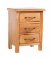vidaXL Nightstand with 3 Drawers 40x30x54 cm Solid Oak Wood
