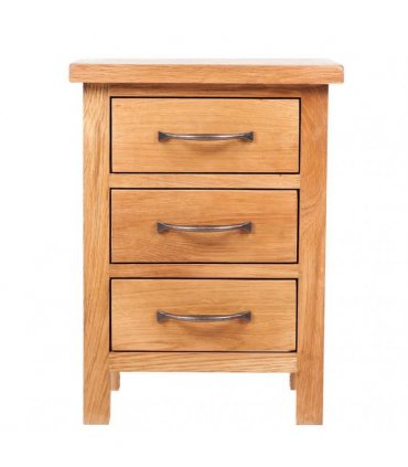 vidaXL Nightstand with 3 Drawers 40x30x54 cm Solid Oak Wood