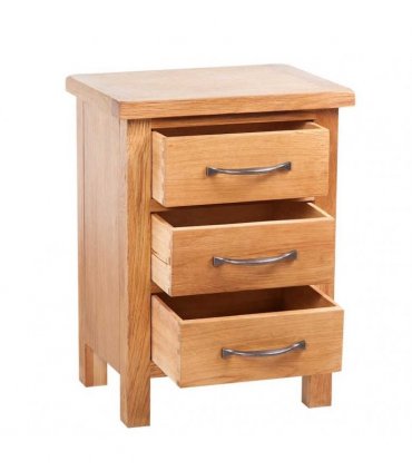 vidaXL Nightstand with 3 Drawers 40x30x54 cm Solid Oak Wood