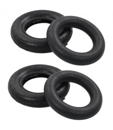 vidaXL Tyre And Inner Tube | Black | Rubber | 3.50-8 4PR