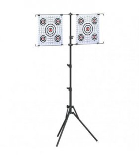 vidaXL Target Stand Folding Black and White 82.5 x 51 x 150 cm Metal