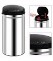 vidaXL Automatic Sensor Dustbin 50 L Stainless Steel
