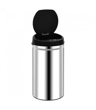 vidaXL Automatic Sensor Dustbin 50 L Stainless Steel