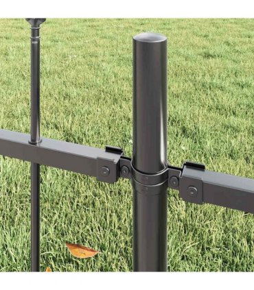 vidaXL Garden Fence 2 pcs Grey 3.4 x 0.6 m Powder-coated Steel