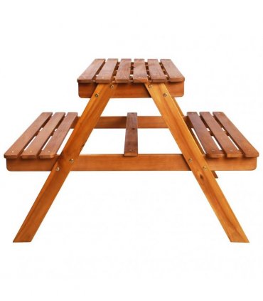 vidaXL Kids Picnic Table with Parasol 79x90x60 cm Solid Acacia Wood