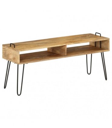 vidaXL TV Stand Solid Mango Wood 110x35x45 cm