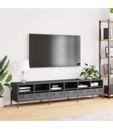 vidaXL TV Cabinet Anthracite 202x39x43.5 cm Cold-rolled Steel