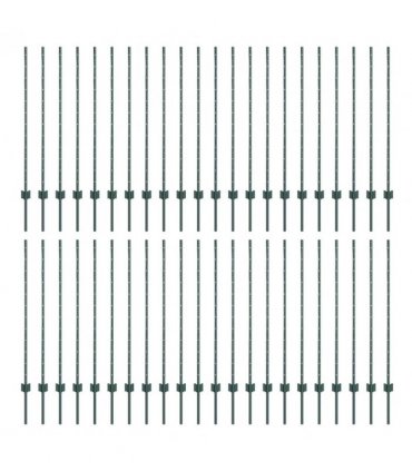 vidaXL Fence Post 44 pcs Green 160 cm Steel