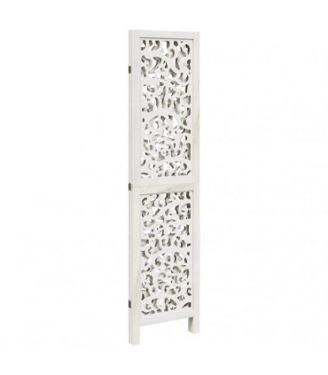 vidaXL Room Divider 3 Panels White Solid Wood Paulownia