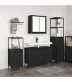 vidaXL Bathroom Furniture Set 3 pcs Black Oak Engineered Wood