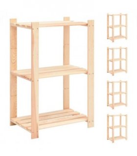 vidaXL 3-Tier Storage Racks 5 pcs 60x38x90 cm Solid Pinewood 150 kg