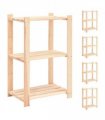 vidaXL 3-Tier Storage Racks 5 pcs 60x38x90 cm Solid Pinewood 150 kg