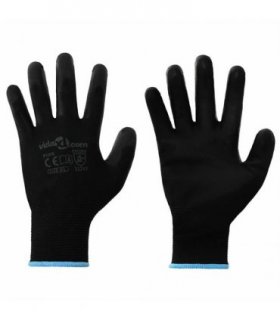 vidaXL Work Gloves 12 pcs Black 9 / L Polyester