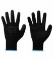 vidaXL Work Gloves 12 pcs Black 9 / L Polyester