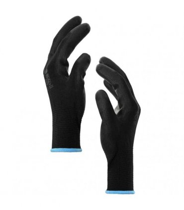 vidaXL Work Gloves 12 pcs Black 9 / L Polyester