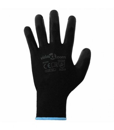 vidaXL Work Gloves 12 pcs Black 9 / L Polyester