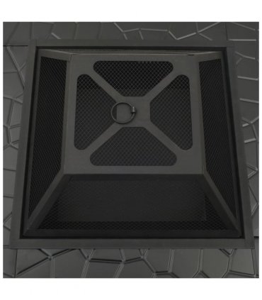 vidaXL Fire Pit with Poker 79x79x46.5 cm XXL Steel