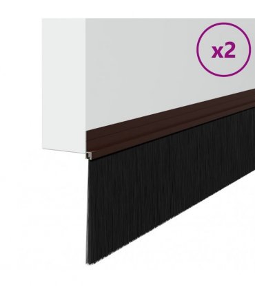 vidaXL Self-adhesive Door Brush Seals 2 pcs Brown 100 cm