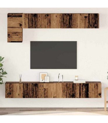 vidaXL TV Cabinet Set Wall-mounted 5 pcs Old Wood Engineered Wood