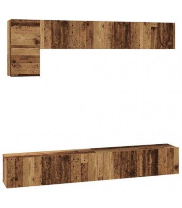 vidaXL TV Cabinet Set Wall-mounted 5 pcs Old Wood Engineered Wood