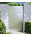 vidaXL Garden Gate with Lock Silver 85 x 144 cm Stainless Steel