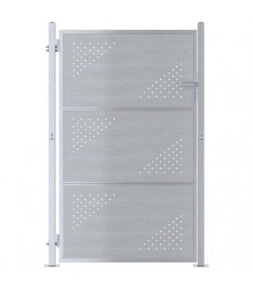 vidaXL Garden Gate with Lock Silver 85 x 144 cm Stainless Steel