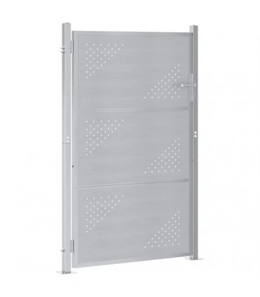 vidaXL Garden Gate with Lock Silver 85 x 144 cm Stainless Steel
