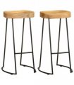 vidaXL Bar Stools 2 pcs Solid Mango Wood