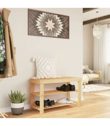 vidaXL Shoe Rack 3-Tier 70x27.5x45 cm Bamboo