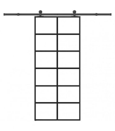 vidaXL Sliding Door with Hardware Set 90x205 cm ESG Glass&Aluminium