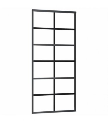 vidaXL Sliding Door with Hardware Set 90x205 cm ESG Glass&Aluminium