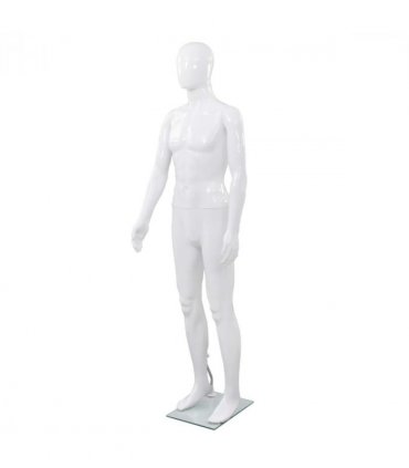 vidaXL Full Body Male Mannequin with Glass Base Glossy White 185 cm