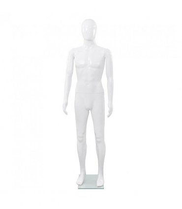 vidaXL Full Body Male Mannequin with Glass Base Glossy White 185 cm