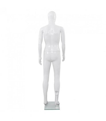 vidaXL Full Body Male Mannequin with Glass Base Glossy White 185 cm