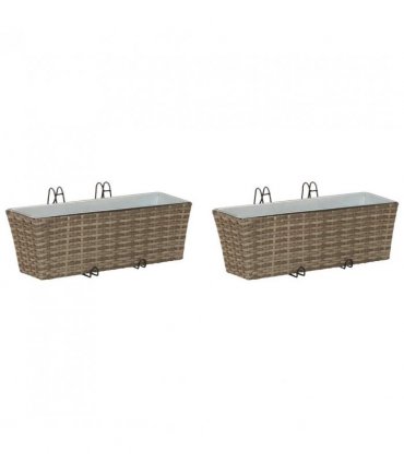vidaXL Railing 2 pcs 50 x 17 x 17 cm Metal