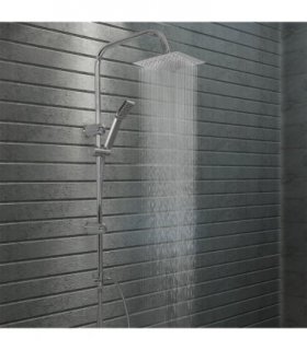 vidaXL Dual Head Shower Set with Hand Shower Stainless Steel