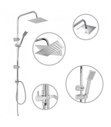 vidaXL Dual Head Shower Set with Hand Shower Stainless Steel
