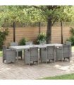 vidaXL Garden Table Light Grey 300 x 100 x 73 cm Poly Rattan