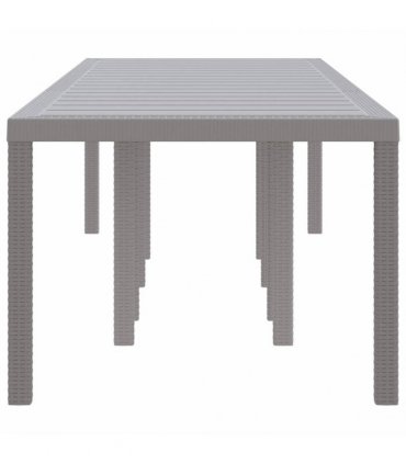 vidaXL Garden Table Light Grey 300 x 100 x 73 cm Poly Rattan