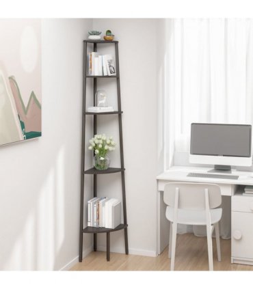 vidaXL 5-Tier Corner Shelf Black 45.5x31.5x180 cm