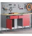 vidaXL Work Cabinet with Drawer 3 pcs Red Engineered Wood and Steel