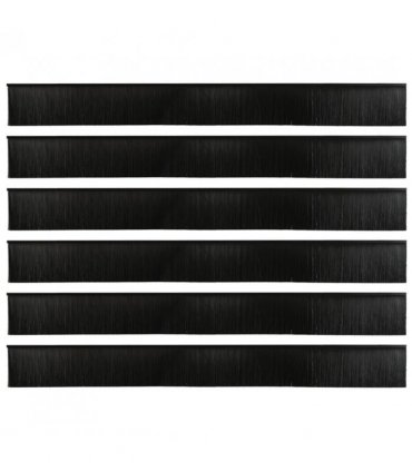 vidaXL Self-adhesive Door Brush Seals 6 pcs Black 100 cm