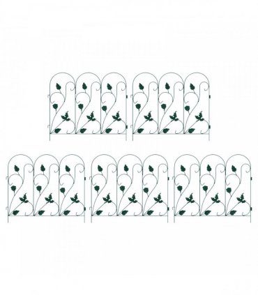 vidaXL Garden Fence 5 pcs Green Steel