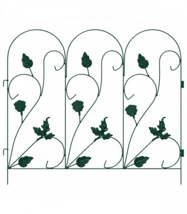 vidaXL Garden Fence 5 pcs Green Steel