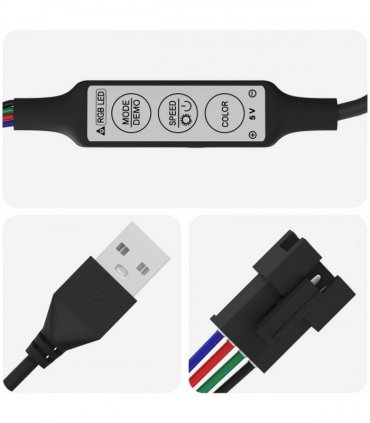 vidaXL LED Strip 2 pcs Black and Transparent 1000 mm