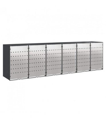 vidaXL Wheelie Bin Storage for 6 Bins Anthracite 408 x 77.5 x 115.5 cm